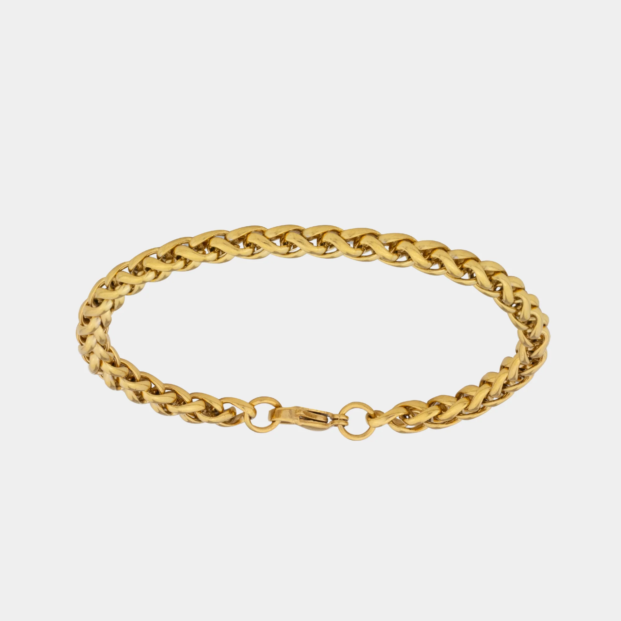 5mm Wheat Bracelet Gold - Image 2