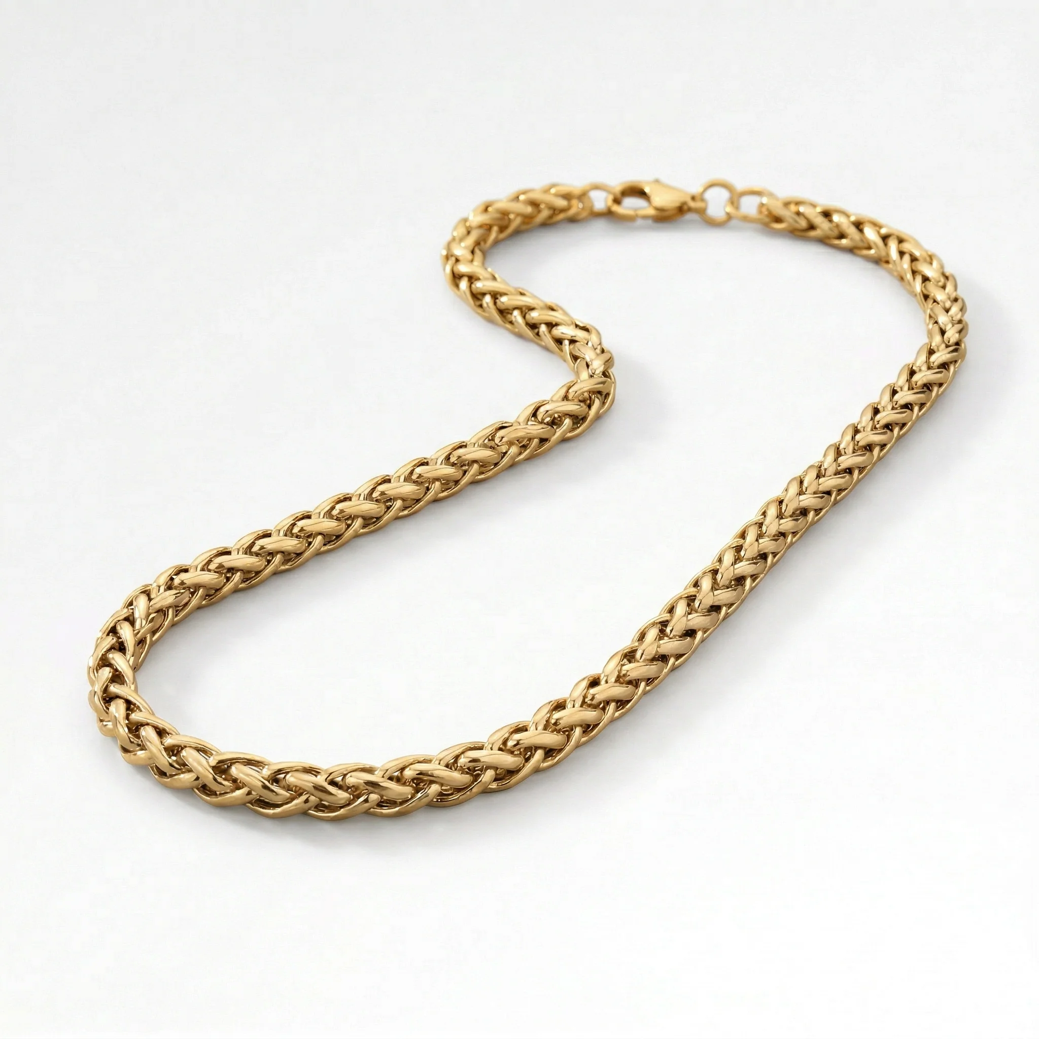5mm Wheat Chain Necklace Gold - Image 6