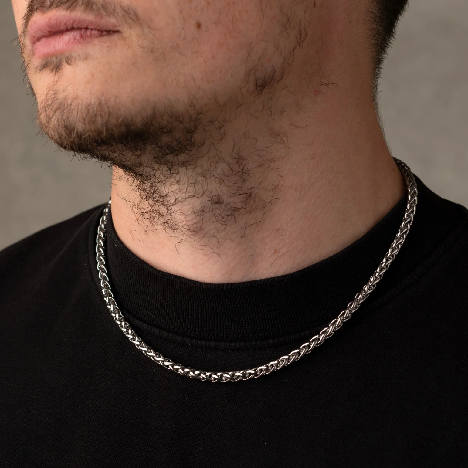 5mm Wheat Chain Necklace Silver - Image 5