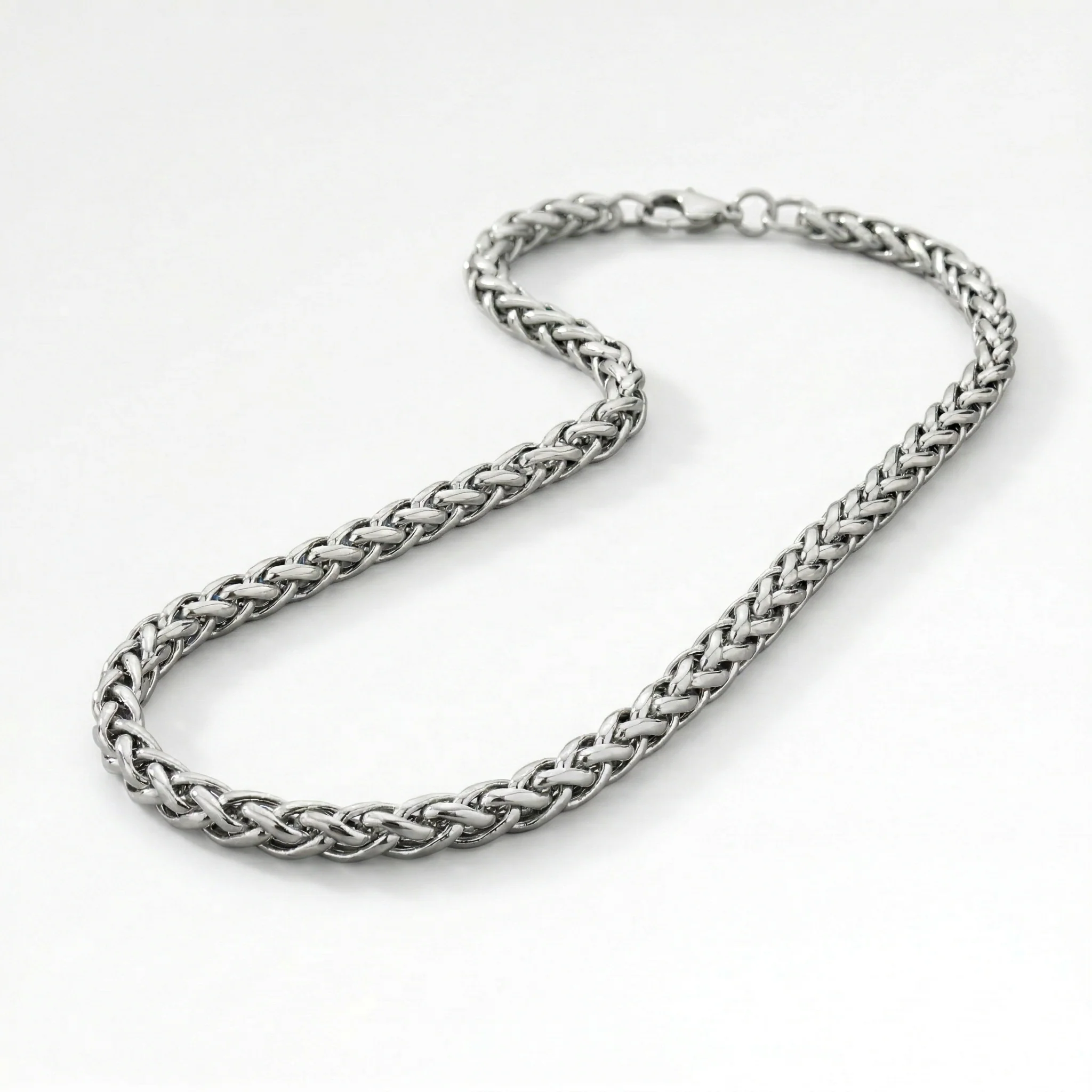 5mm Wheat Chain Necklace Silver - Image 6