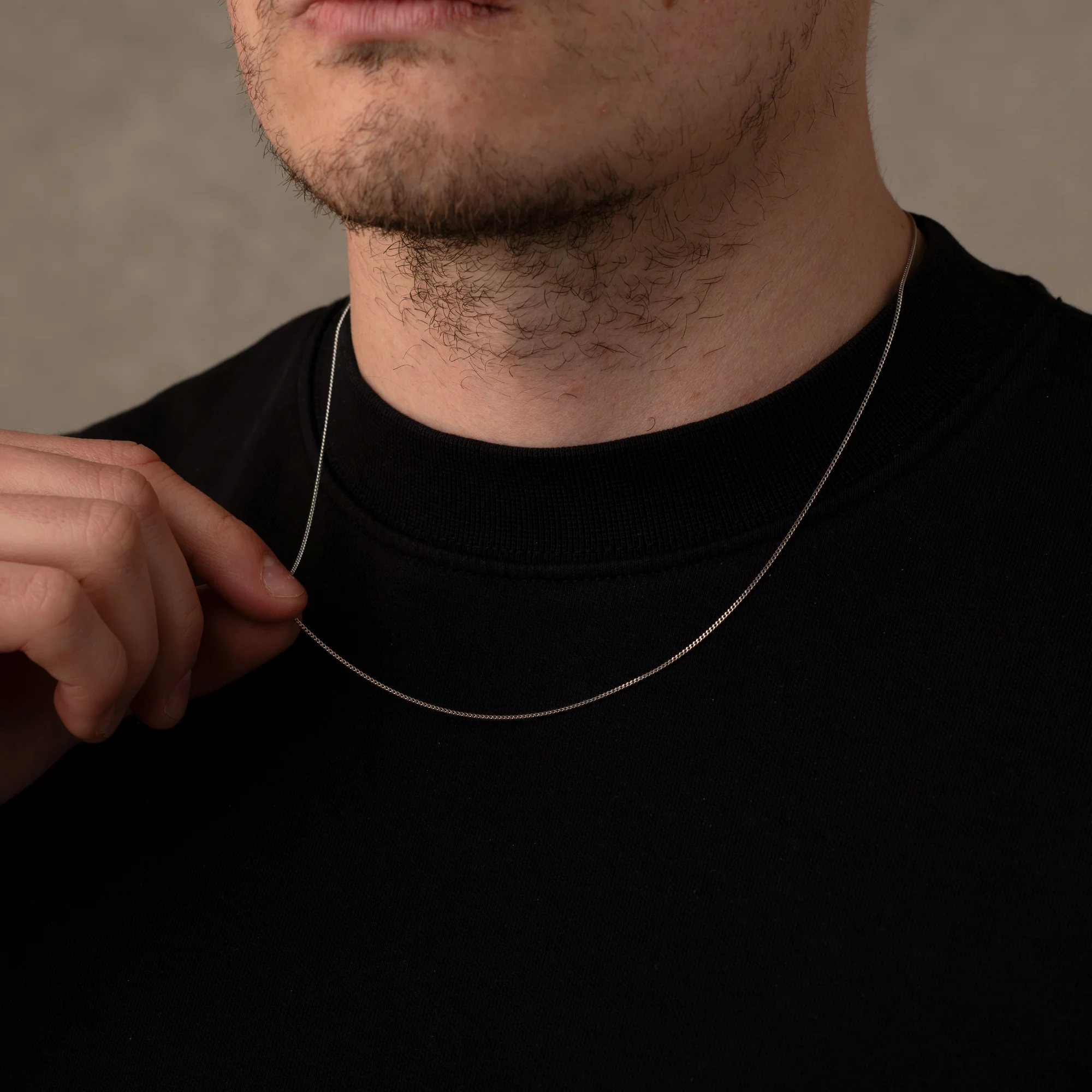 925 Italian Silver 1mm Curb Necklace - Image 4