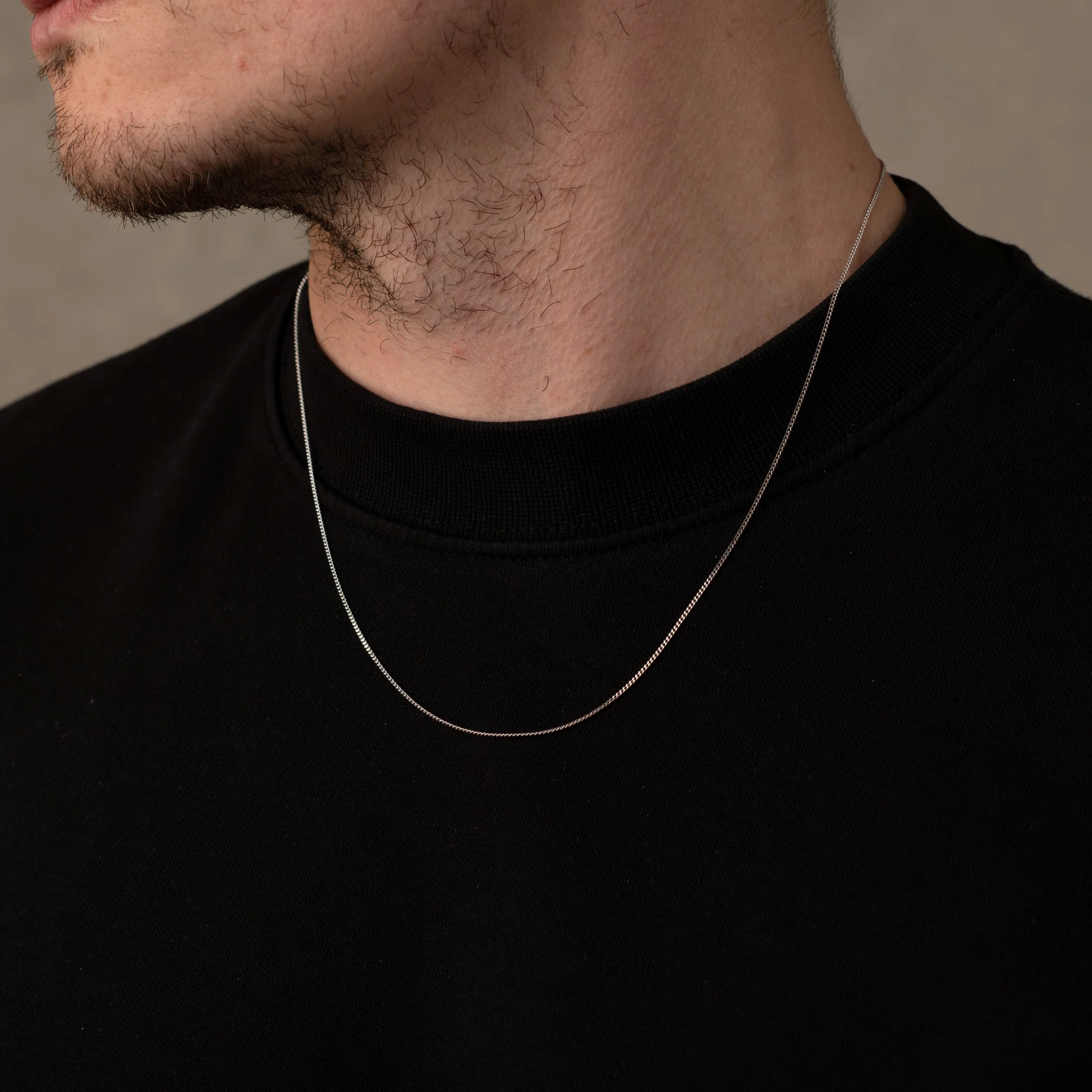 925 Italian Silver 1mm Curb Necklace - Image 5