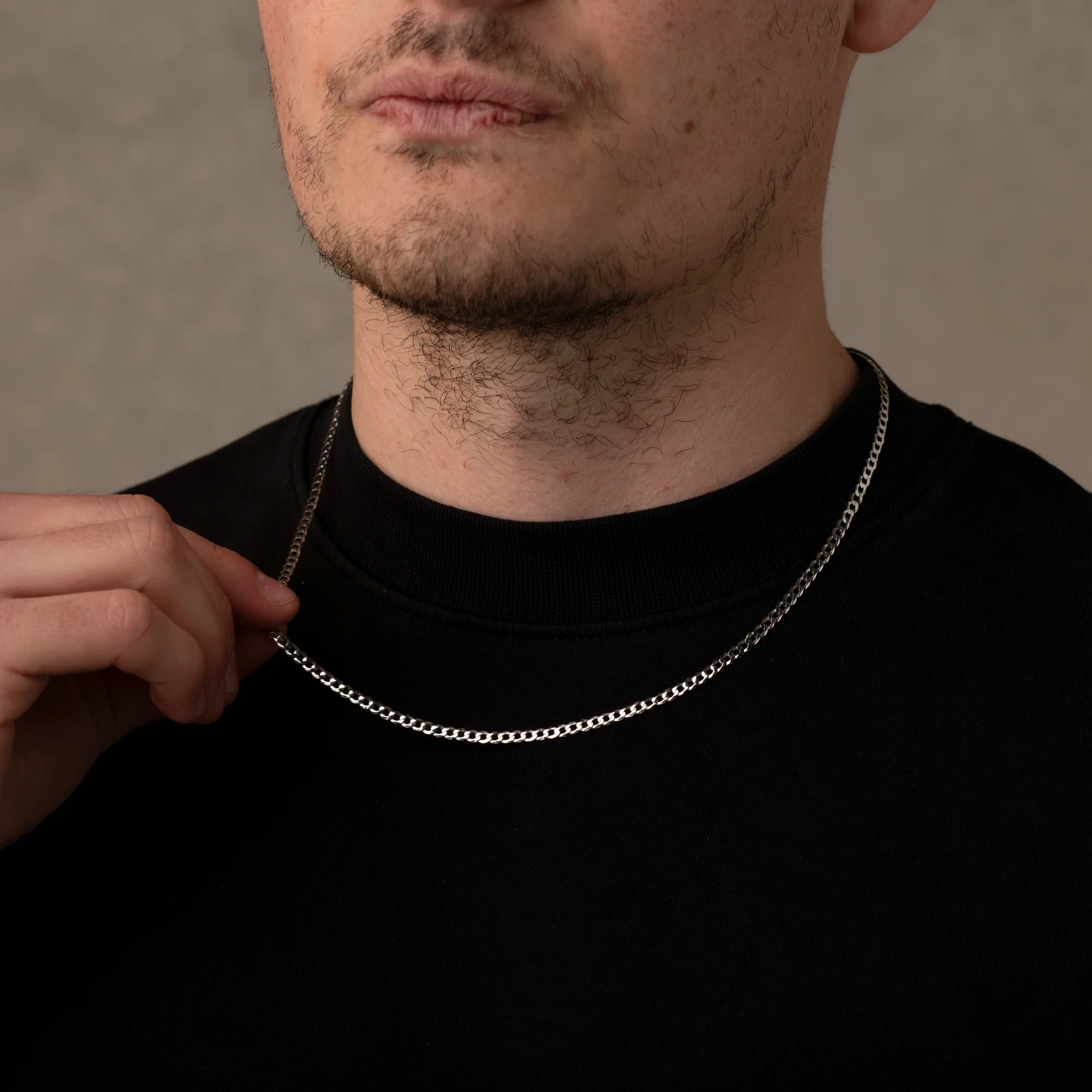 925 Italian Silver 3mm Cuban Necklace - Image 3
