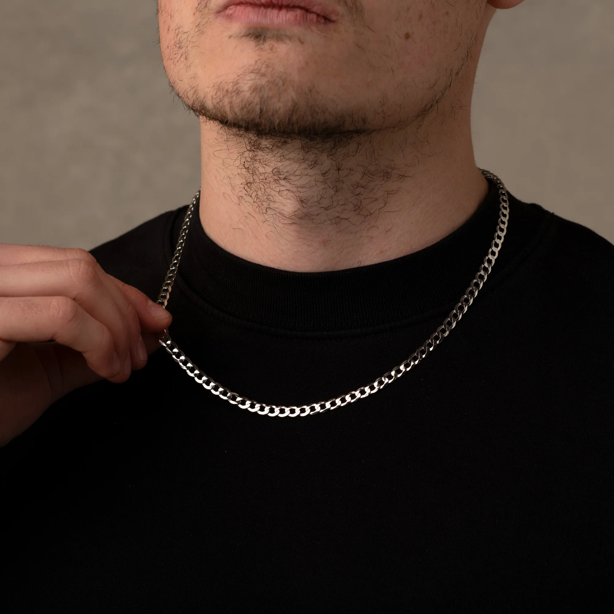 925 Italian Silver 5mm Curb Necklace - Image 3