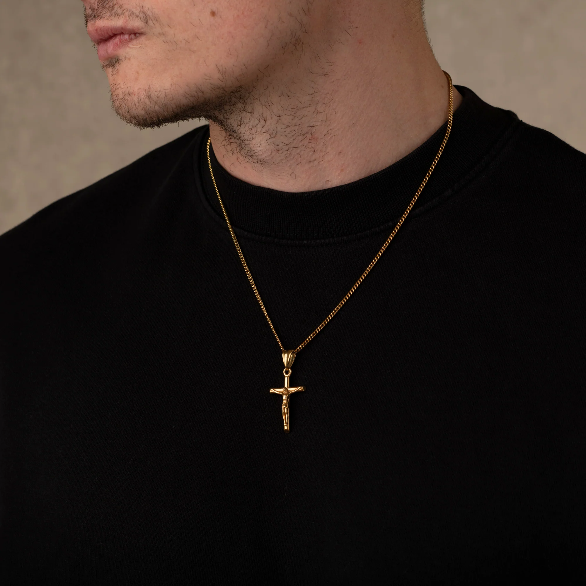 Gold Crucifix Cross Necklace Pendant - Image 3