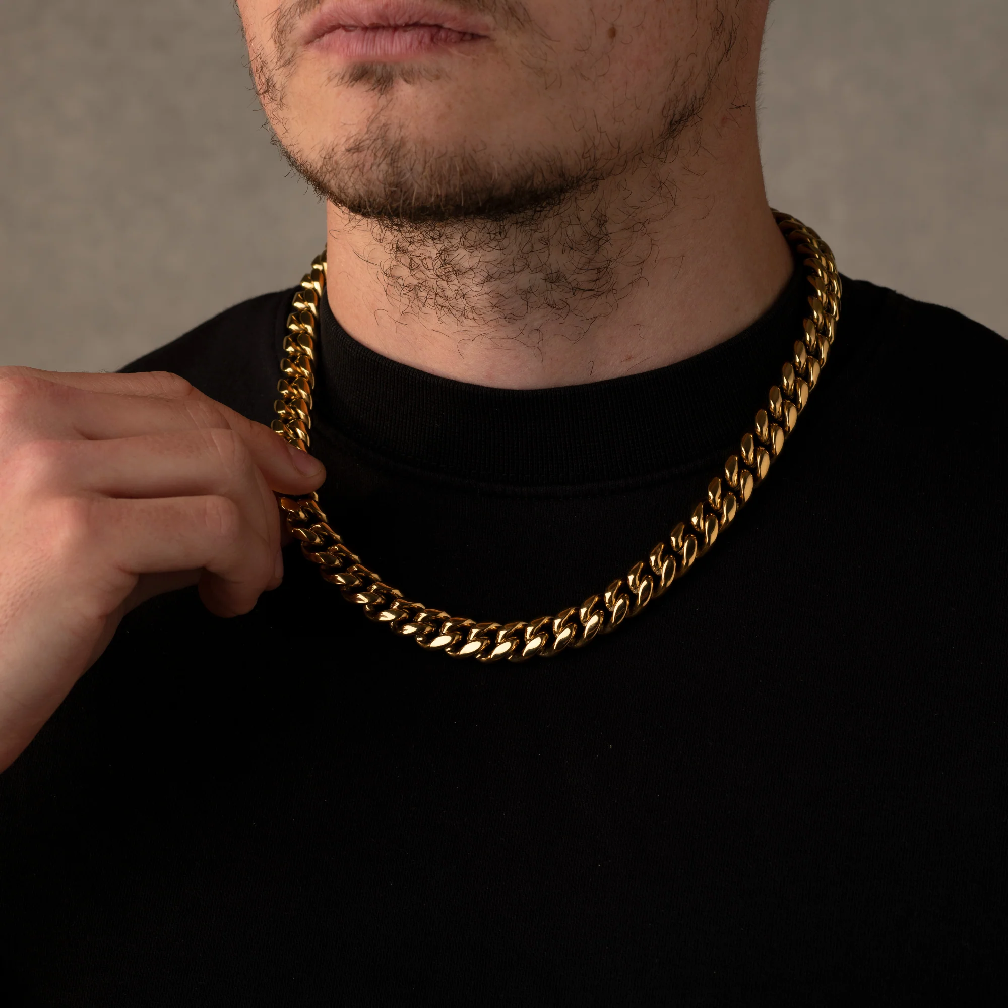 Gold Cuban Chain Necklace 10MM - Image 3