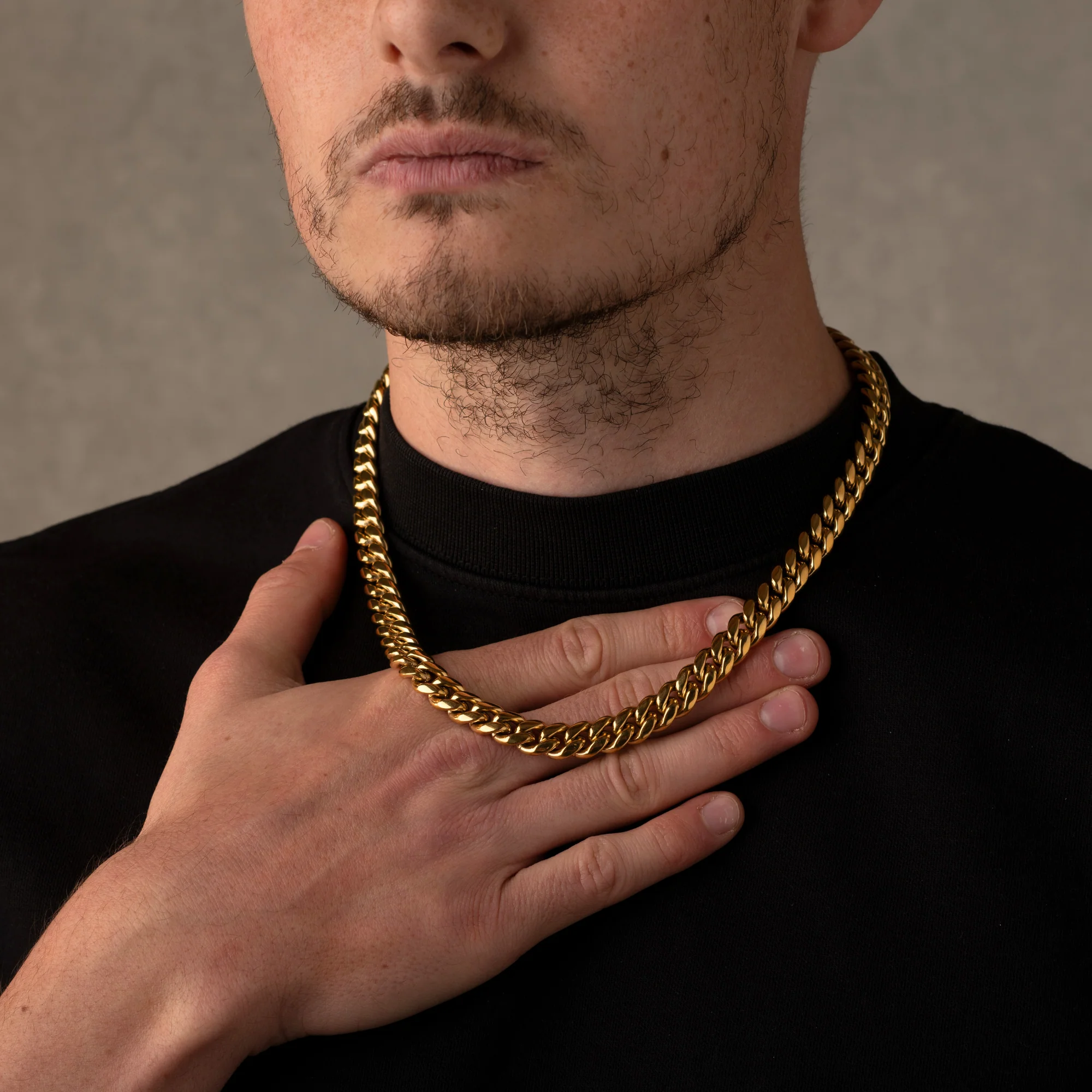Gold Cuban Chain Necklace 12MM - Image 5