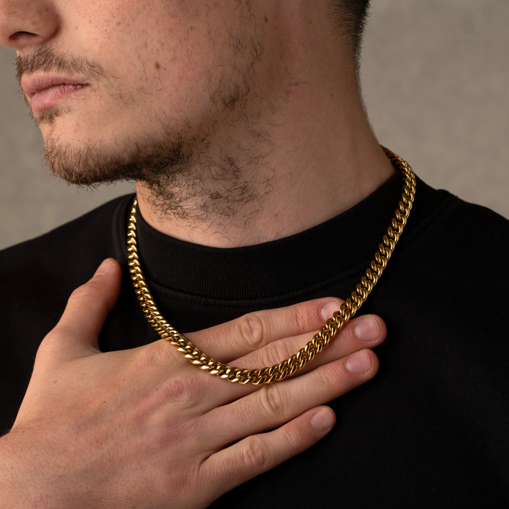 Gold Cuban Chain Necklace 8MM - Image 4