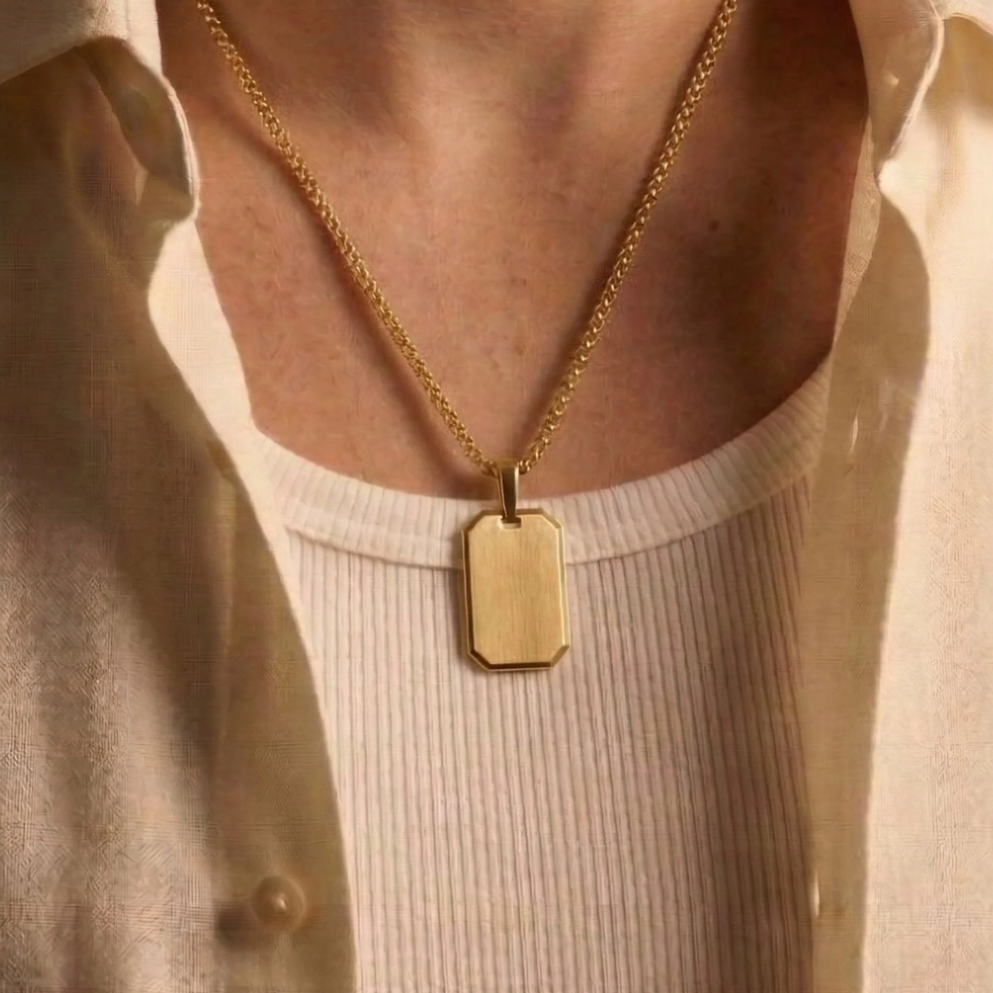 Gold Dog Tag Necklace Pendant - Image 4