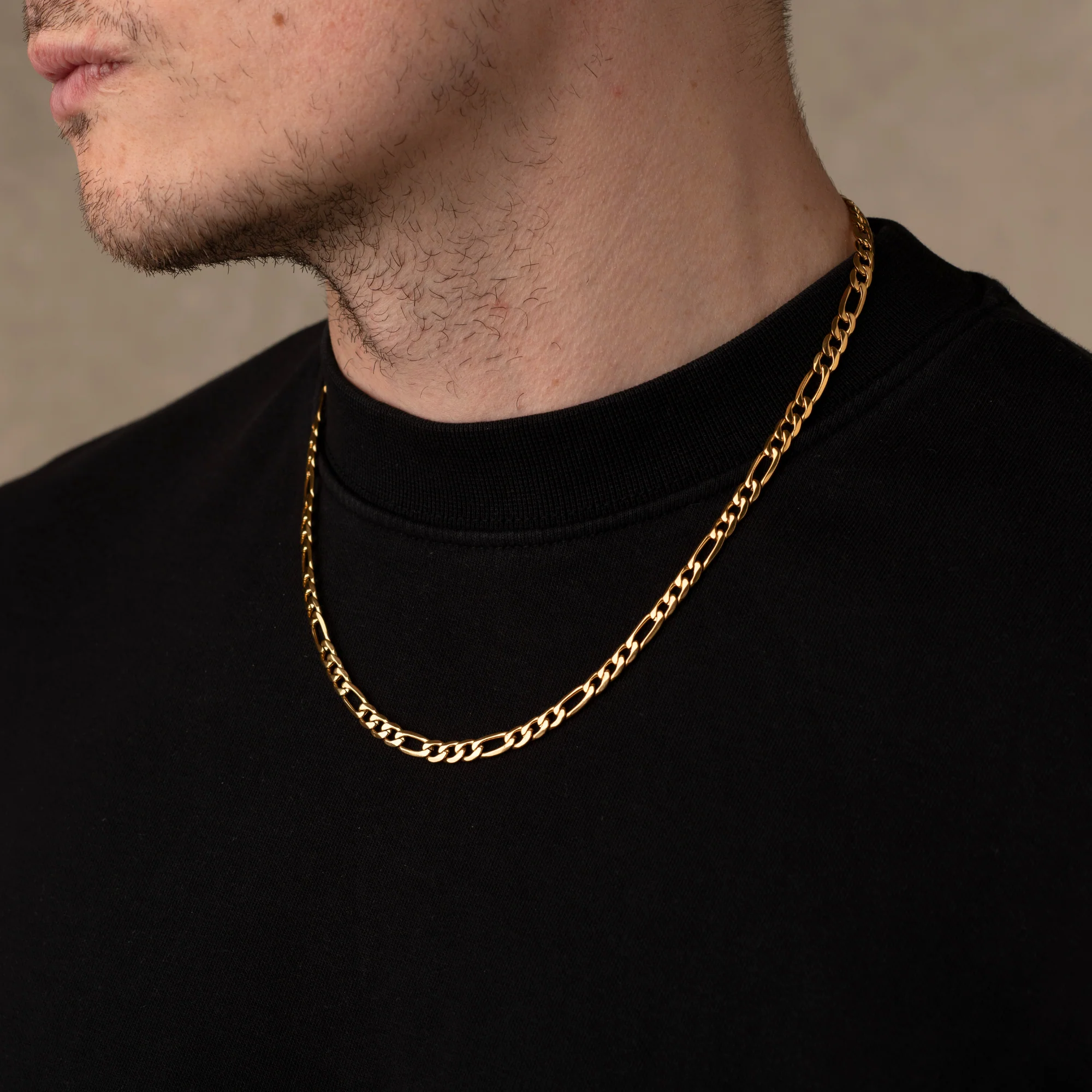 Gold Figaro Chain Necklace 5MM - Image 4