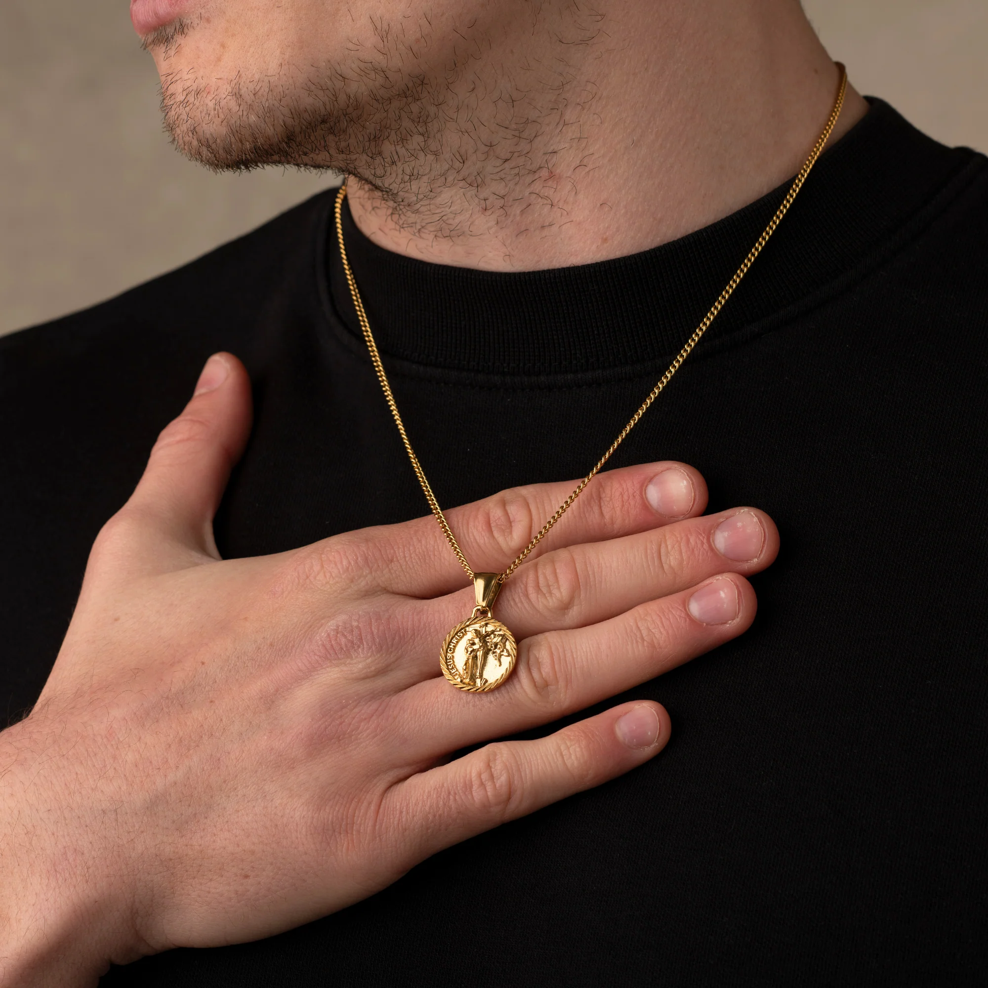 Gold Jesus Christ Necklace Pendant - Image 4