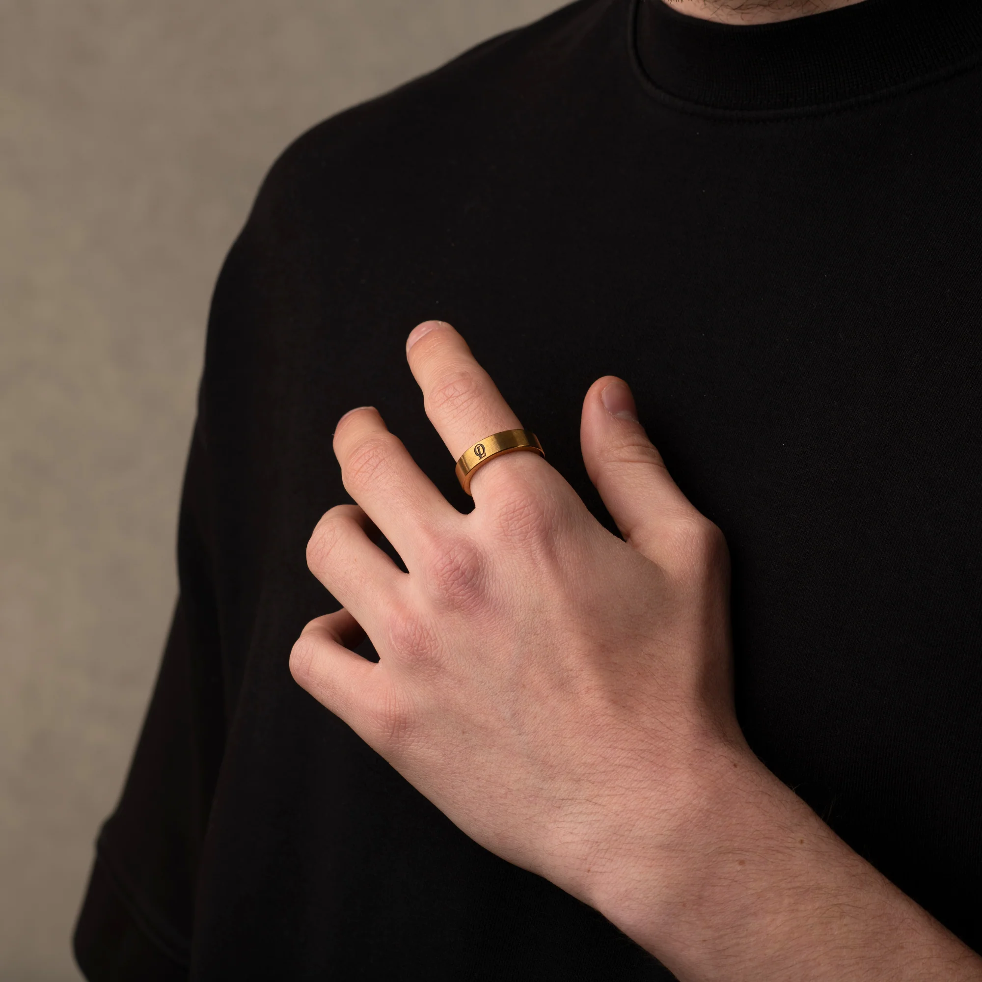 Gold Outrage Signature Band Ring 5MM - Image 3