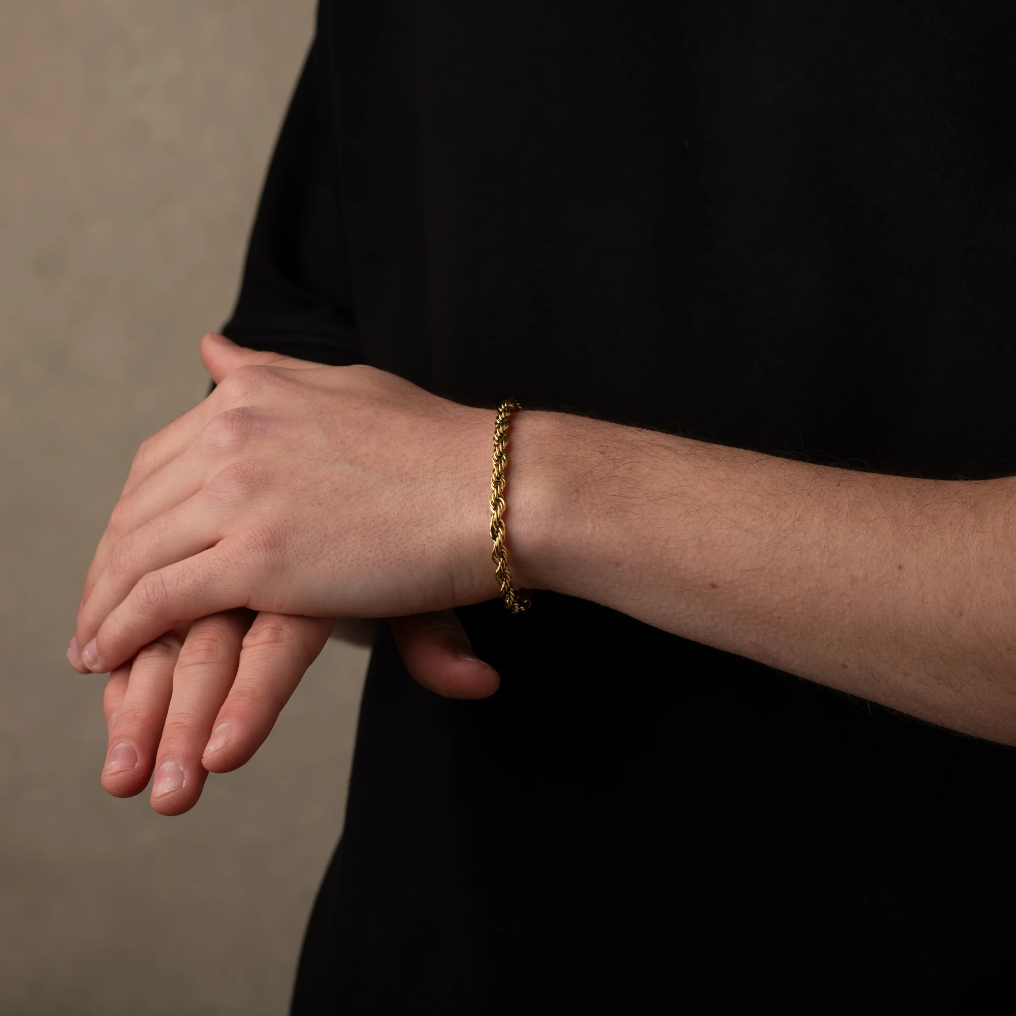 Gold Rope Chain Bracelet 5MM - Image 5