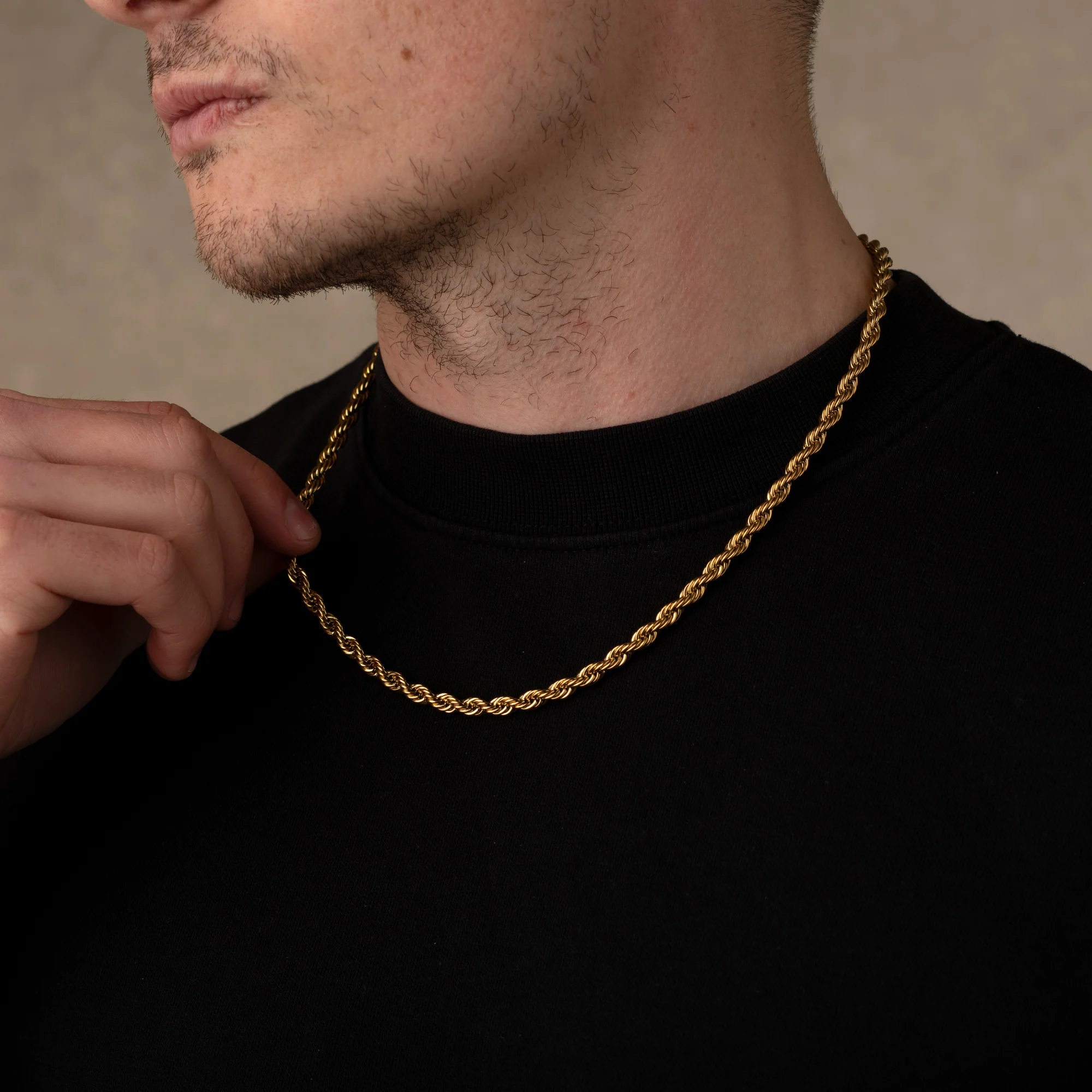 Gold Rope Chain Necklace 5mm - Image 5