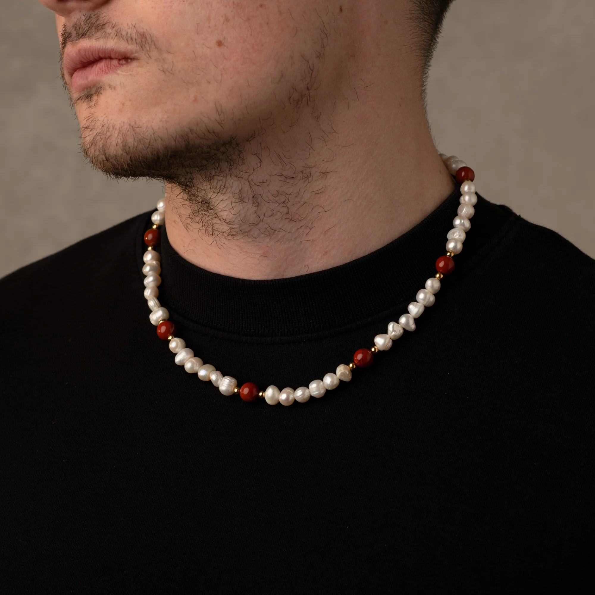 Jasper Stone Pearls Necklaces - Image 3