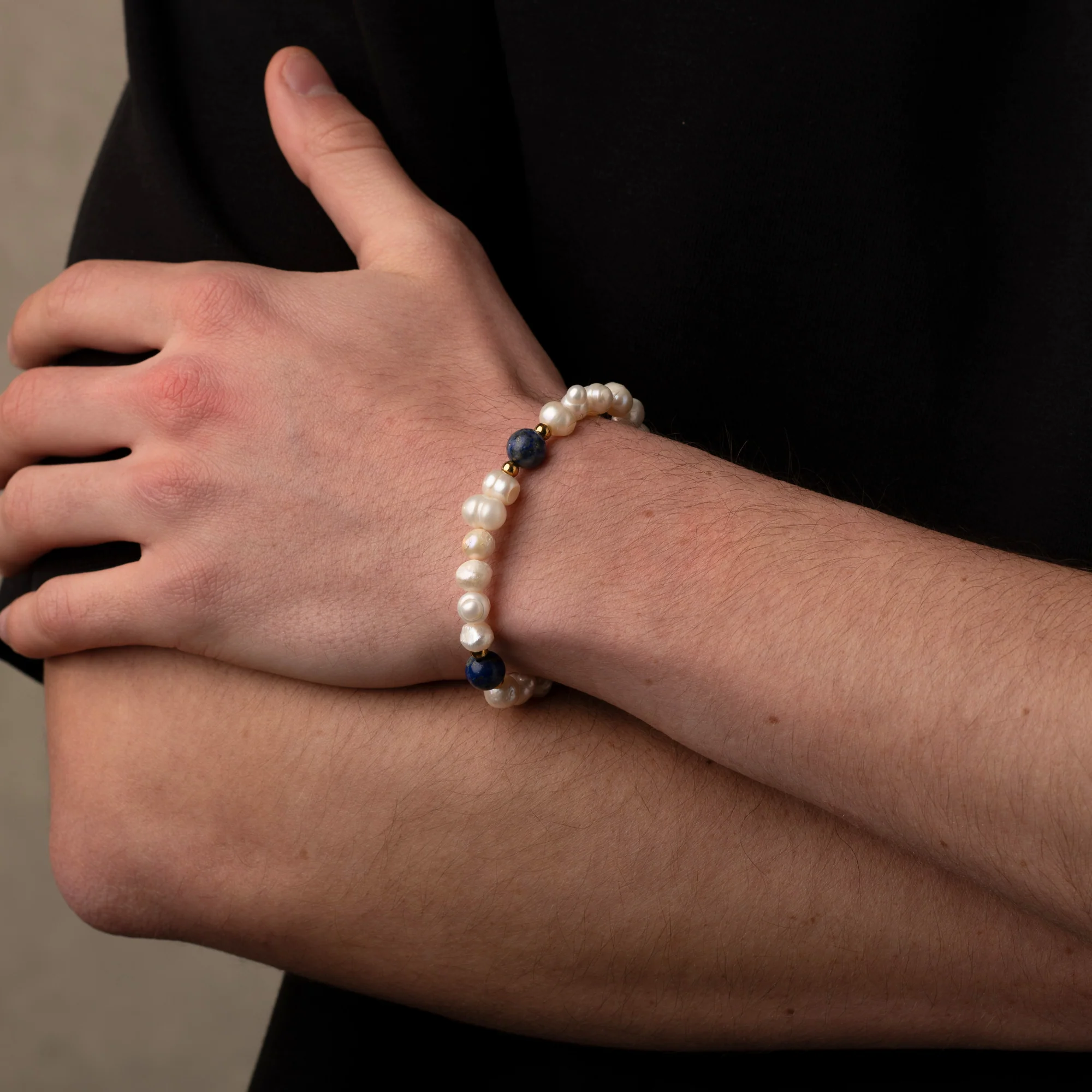 Lapis Lazuli Stone Pearls Bracelet - Image 4
