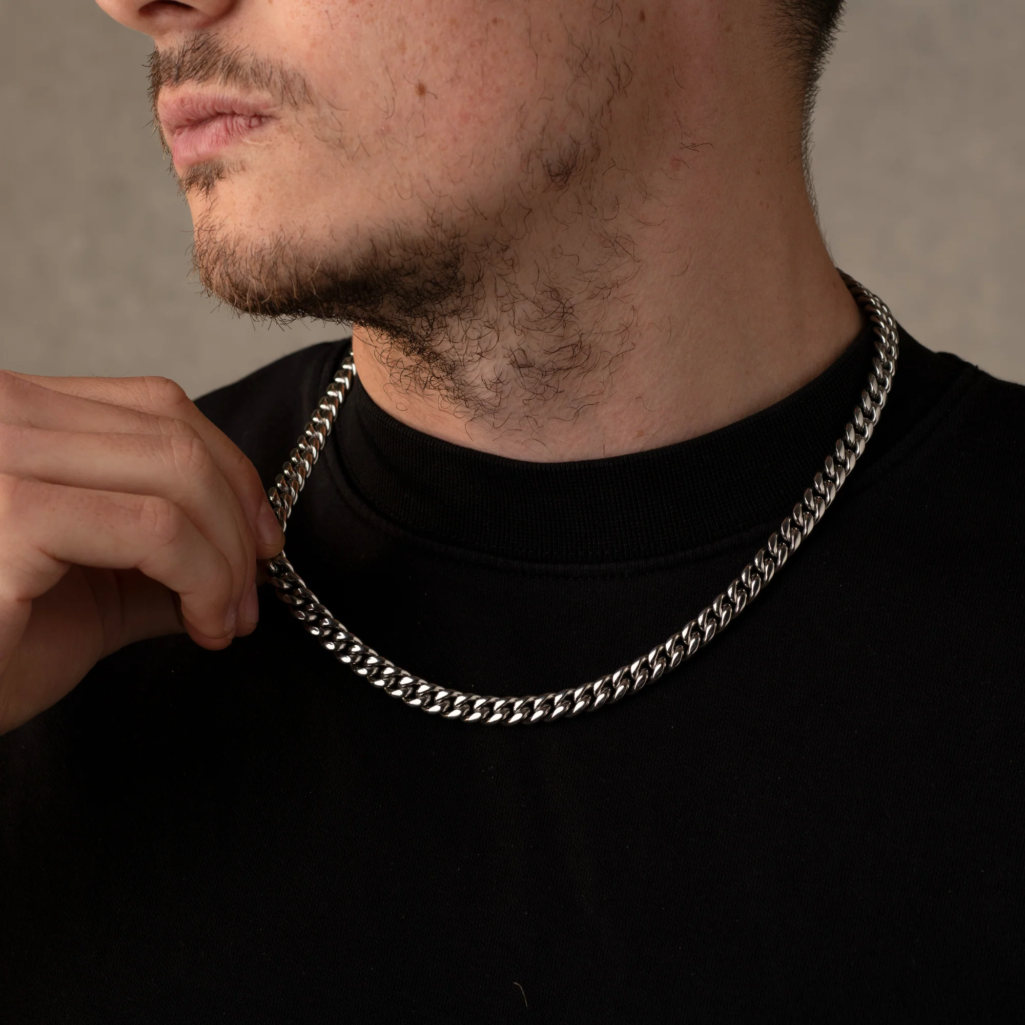 Silver Cuban Bracelet & Chain Set – 8mm - Image 6