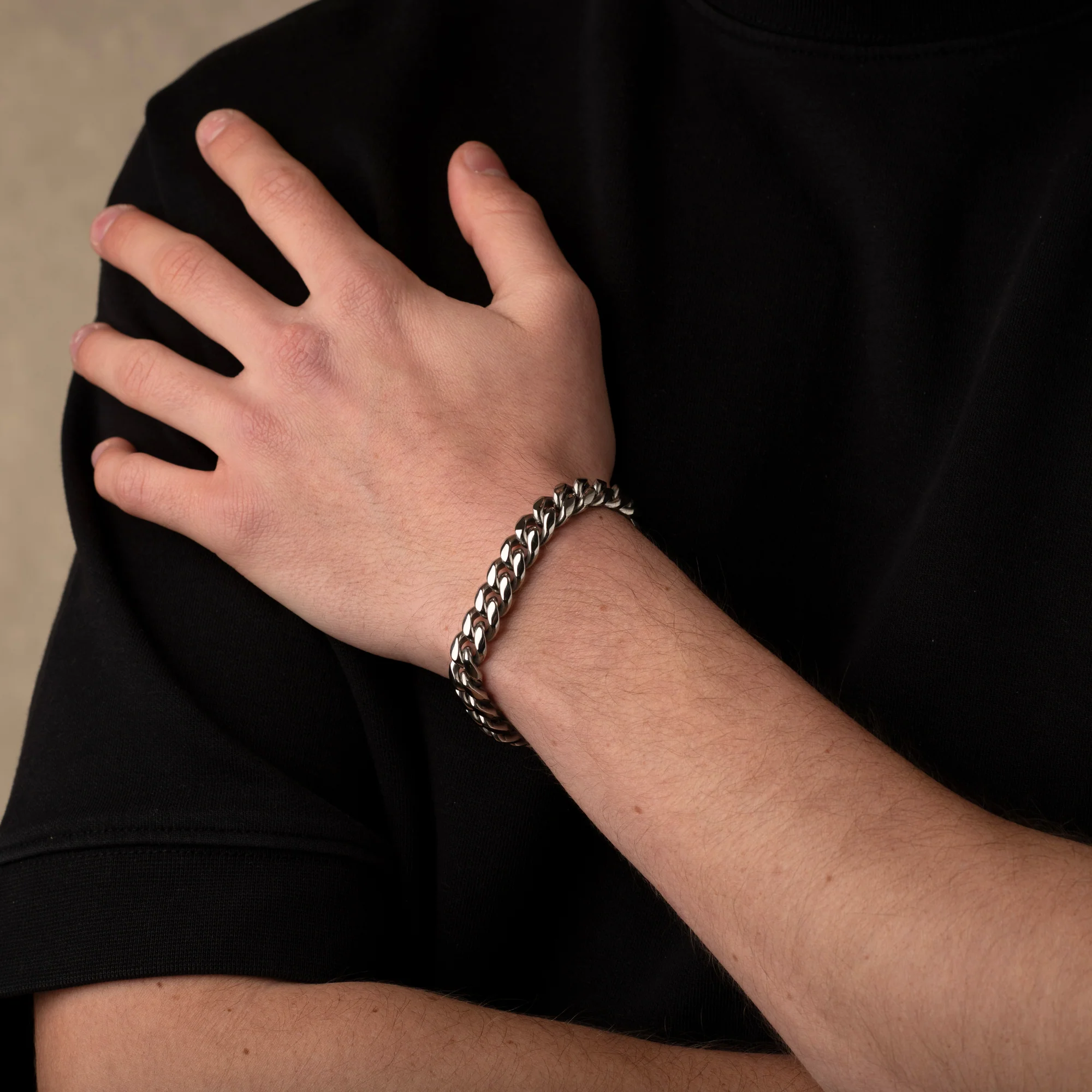 Silver Cuban Chain Bracelet 10MM - Image 3