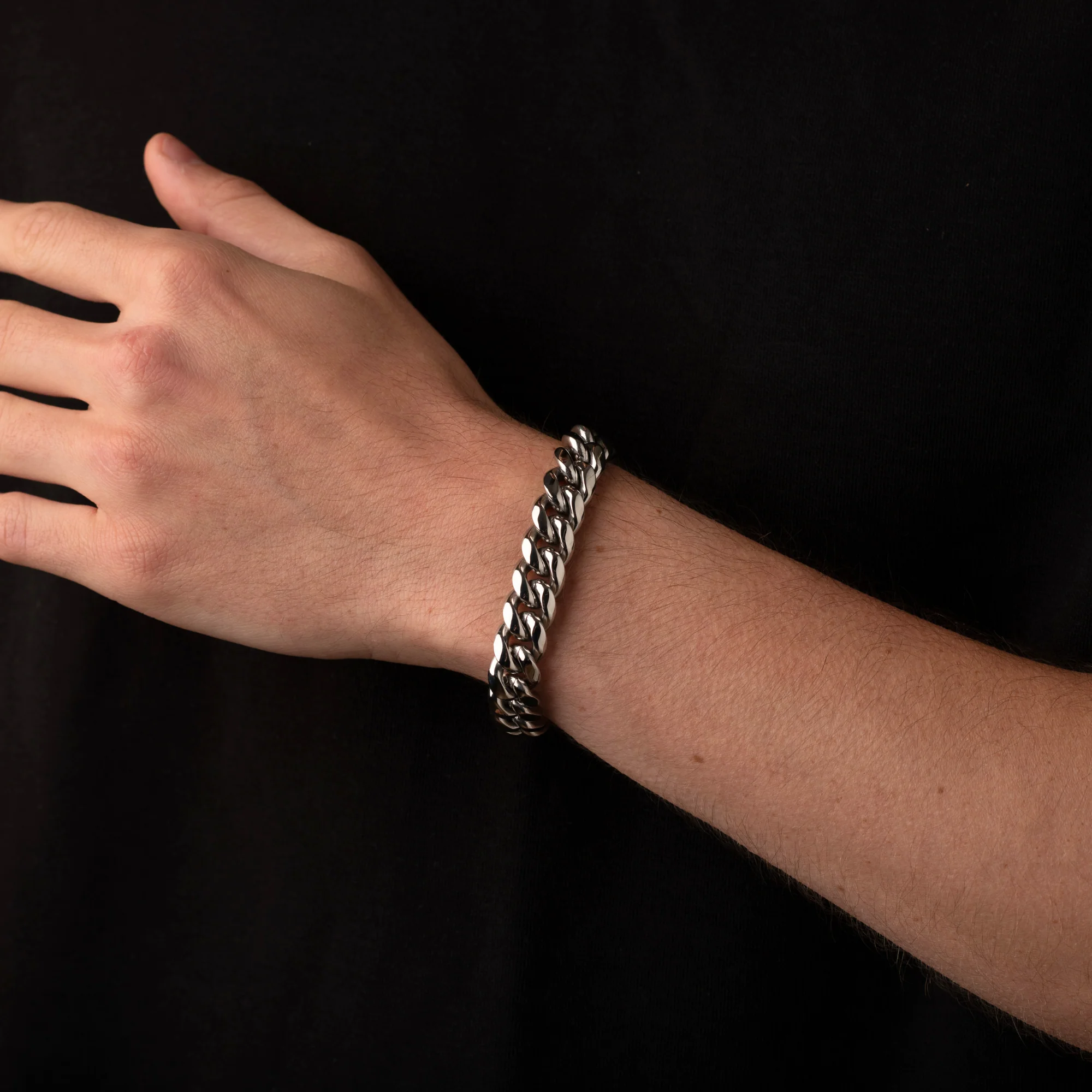 Silver Cuban Chain Bracelet 12MM - Image 4