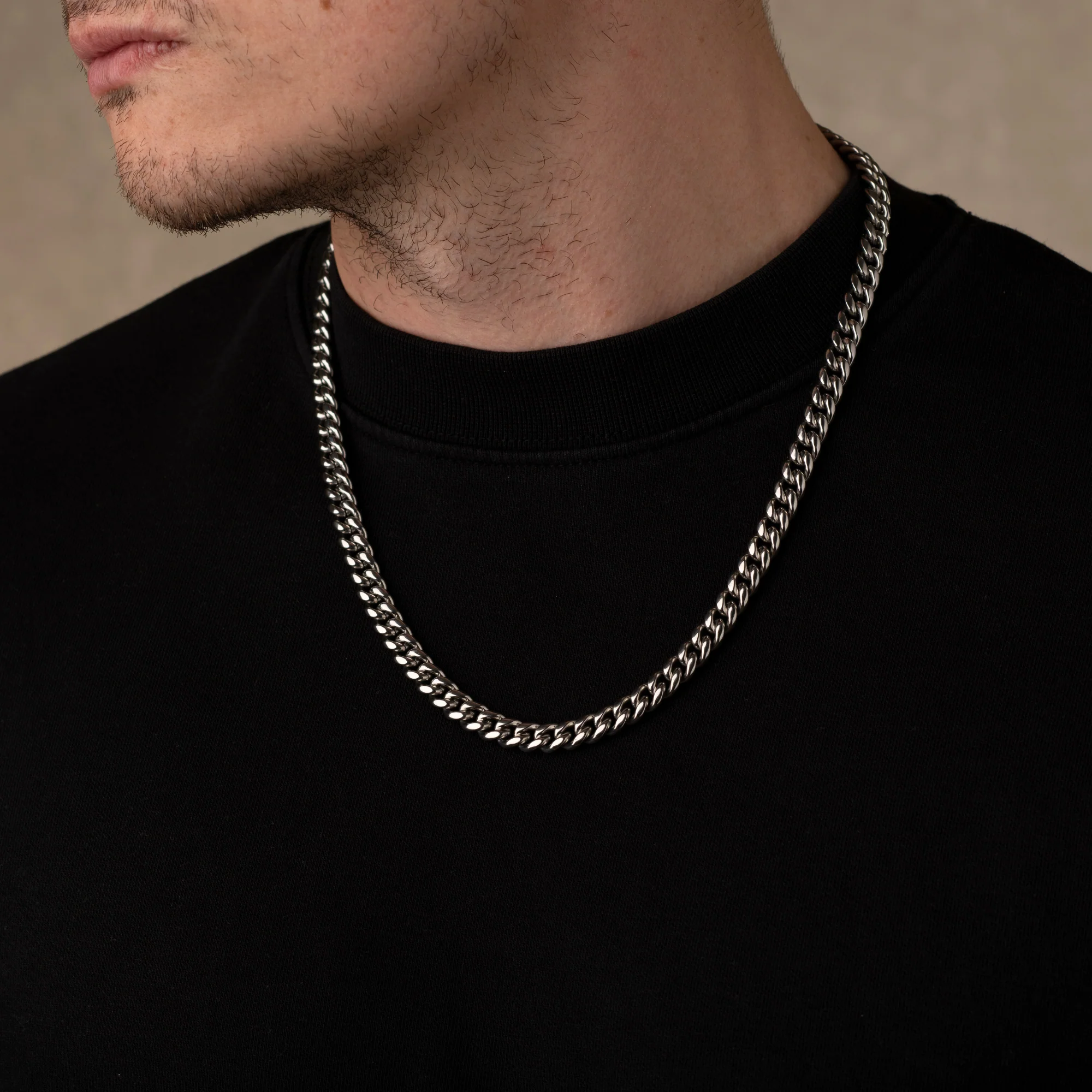 Silver Cuban Chain Necklace 10MM - Image 4