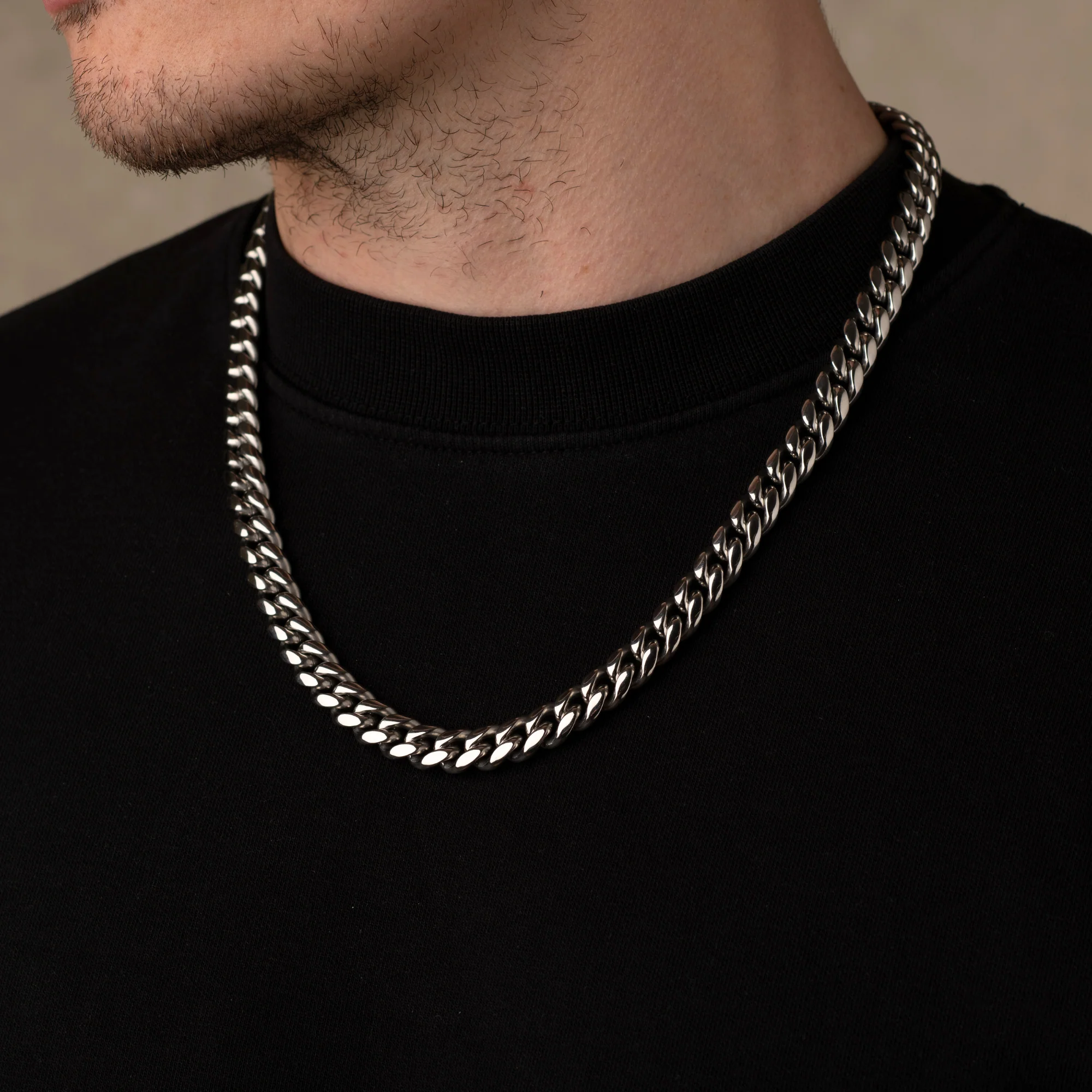 Silver Cuban Chain Necklace 12MM - Image 4