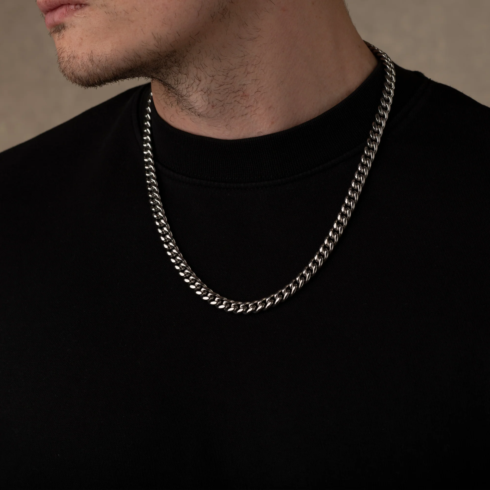 Silver Cuban Chain Necklace 8MM - Image 5