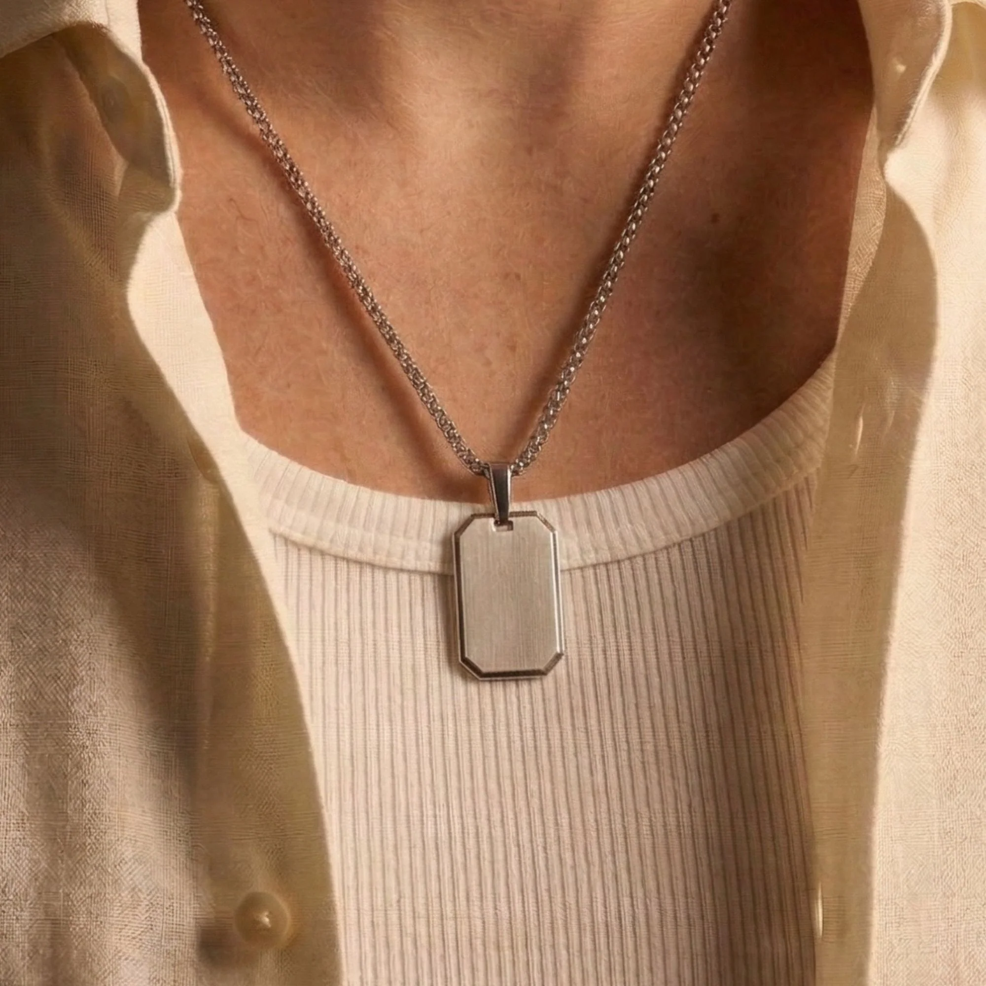 Silver Dog Tag Necklace Pendant - Image 4