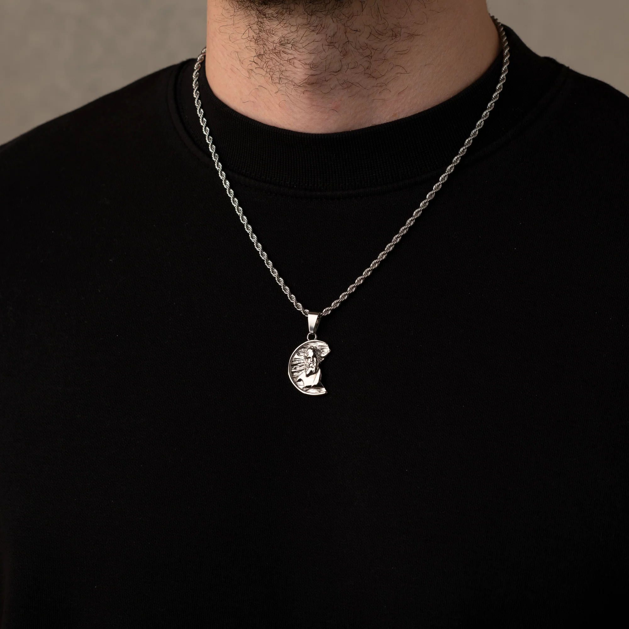 Silver Irregular Zeus Necklace Pendant - Image 5
