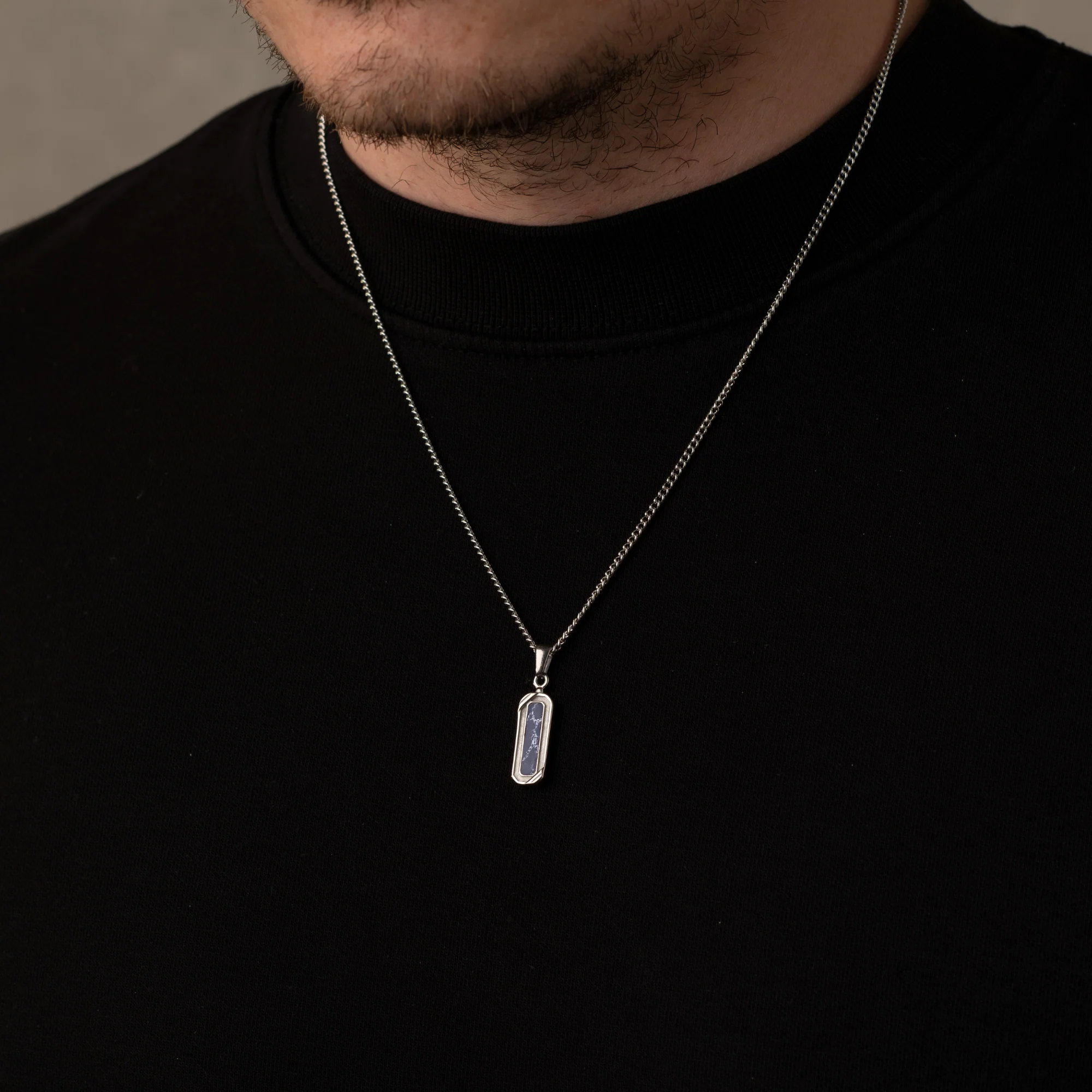 Silver Lapis Lazuli Necklace Pendant - Image 5