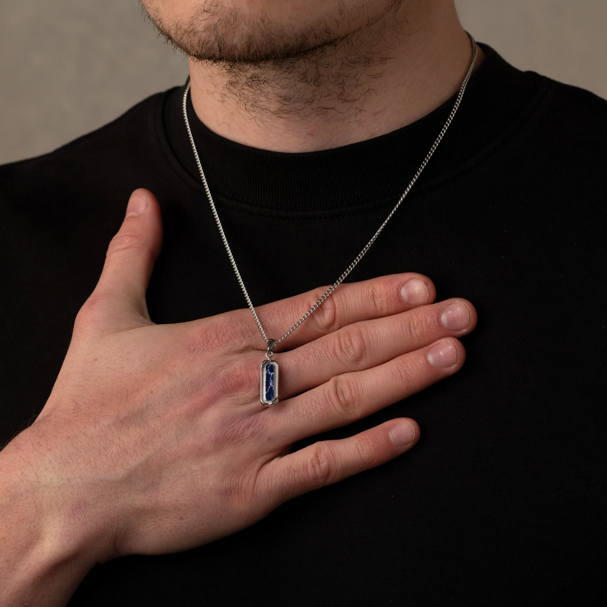 Silver Lapis Necklace, Rope Bracelet & Mayfair Ring Set - Image 7