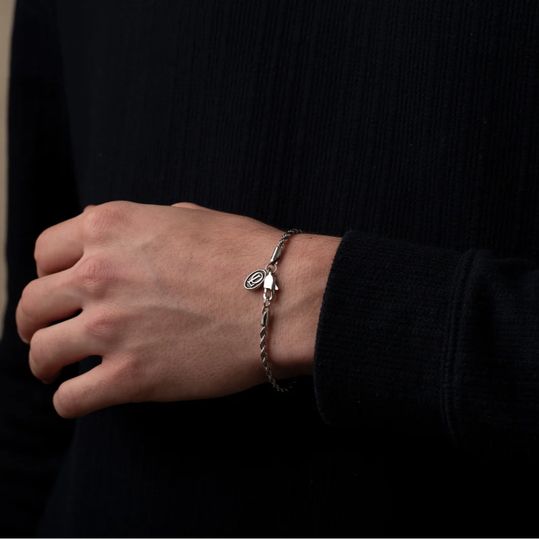 Silver Rope Chain Bracelet 2MM - Image 4