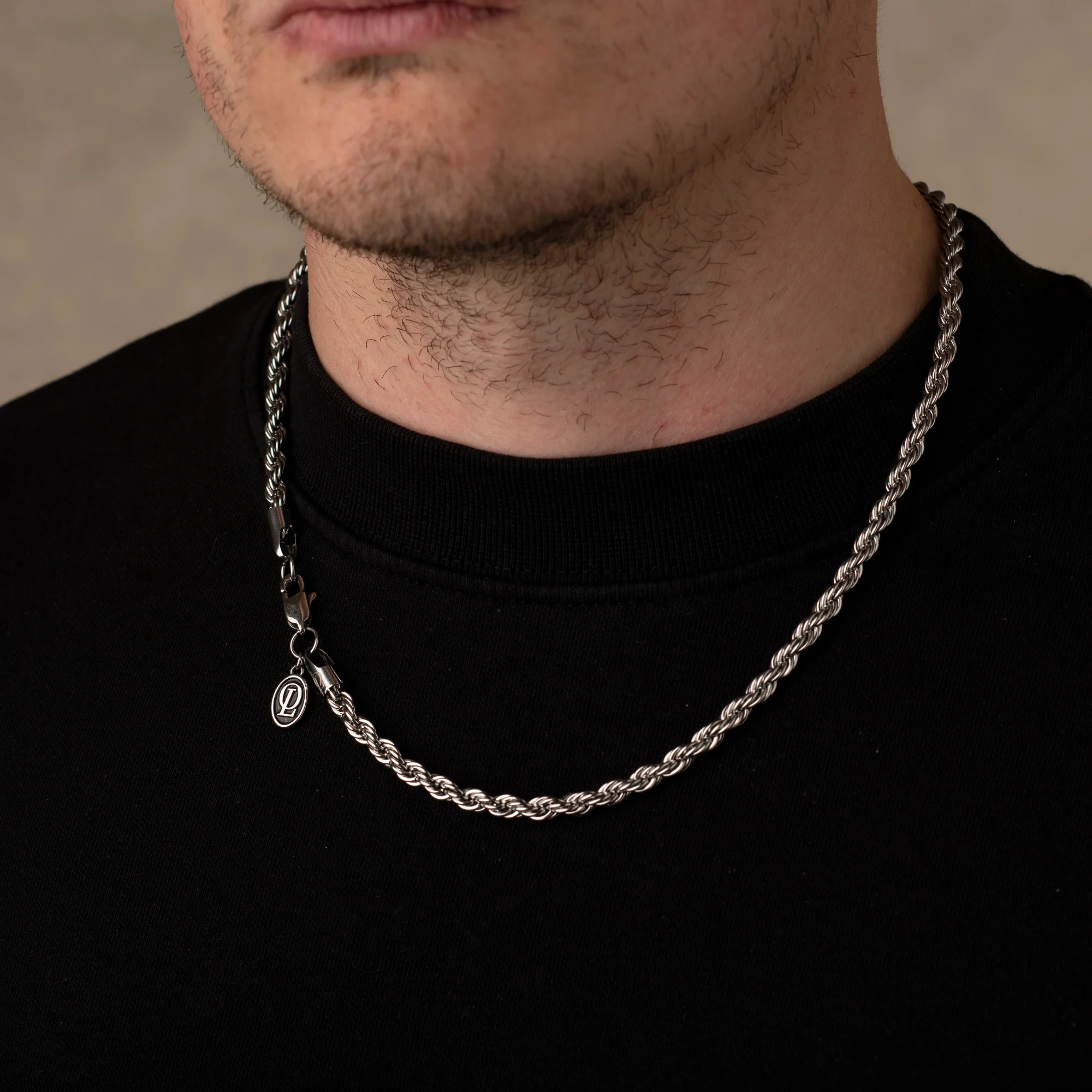 Silver Rope Chain Necklace 5MM - Image 3