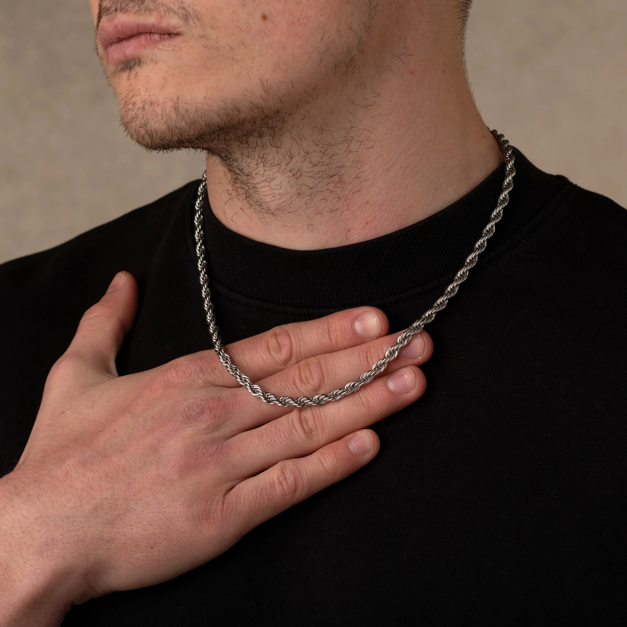 Silver Rope Chain Necklace 5MM - Image 5