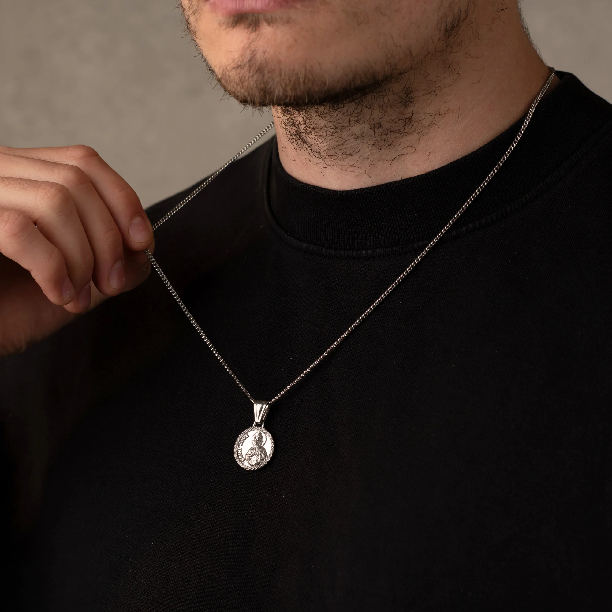 Silver St Jude Necklace Pendant - Image 4
