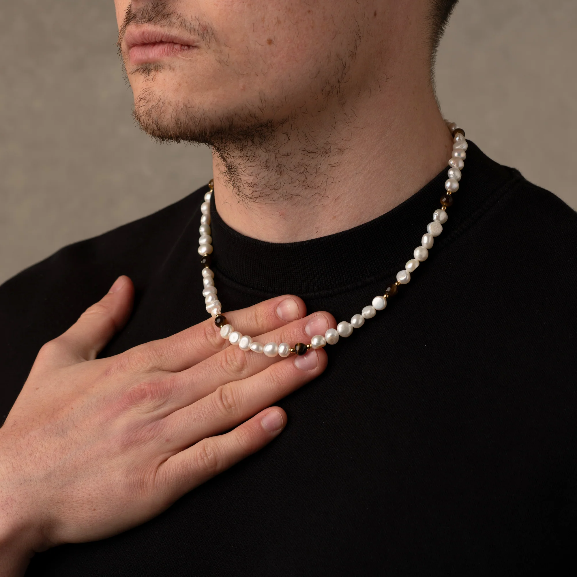 Tiger Eye Pearls Necklaces - Image 3